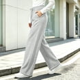 thumbnail image 3 of Vixolx Womens Fleece Sweatpants Drawstring Straight Leg Workout Pants with Pockets Solid Color Casual Pants Wide Leg Trousers, 3 of 6