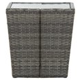thumbnail image 3 of vidaXL Tea Table Gray 16.3"x16.3"x16.9" Poly Rattan and Tempered Glass, 3 of 5