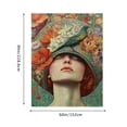 thumbnail image 4 of RKSupls Vertical Tapestry Wall Hanging, Elegant Art Nouveau Floral Hat Bird Woman Tapestry Wall Decor for Bedroom, Dorm Room, Living Room, Apartment, College Dorm Home Decor, 4 of 5
