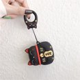 thumbnail image 2 of Funda para Airpods oso de fresa Diseño de gato de la suerte silicona negro, 2 of 5