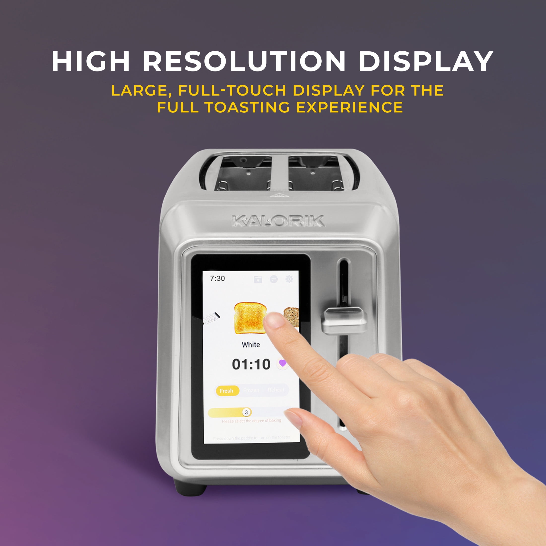 Kalorik® Vivid™ Touch 2-slice Toaster with High Resolution Touchscreen, in Stainless Steel (TO52622SS)
