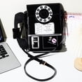 thumbnail image 3 of Bag Telephone Shaped Shoulder Bag Ladies Microphone Crossbody Bag Strap Purse, 3 of 4