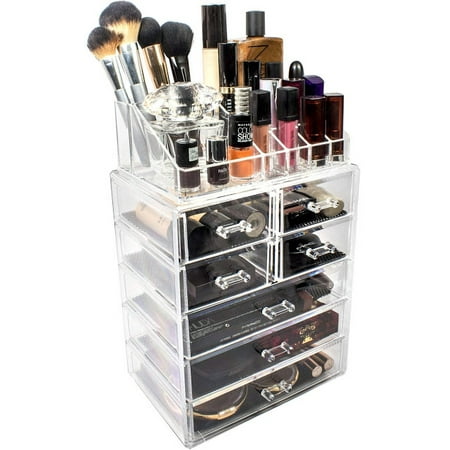 Fashionable Acrylic Cosmetics Case Transparent Makeup Storage Organizer Drawer Durable Jewelry Storage Box Display Set