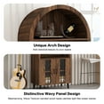 thumbnail image 5 of HSUNNS 71"Farmhouse Tall Wine Bar Cabinet, Tall Arched Display Cabinet with Door & Glass Holder, Freestanding Cupboard Storage Cabinet, for Living Room, Kitchen, Brown, 5 of 7