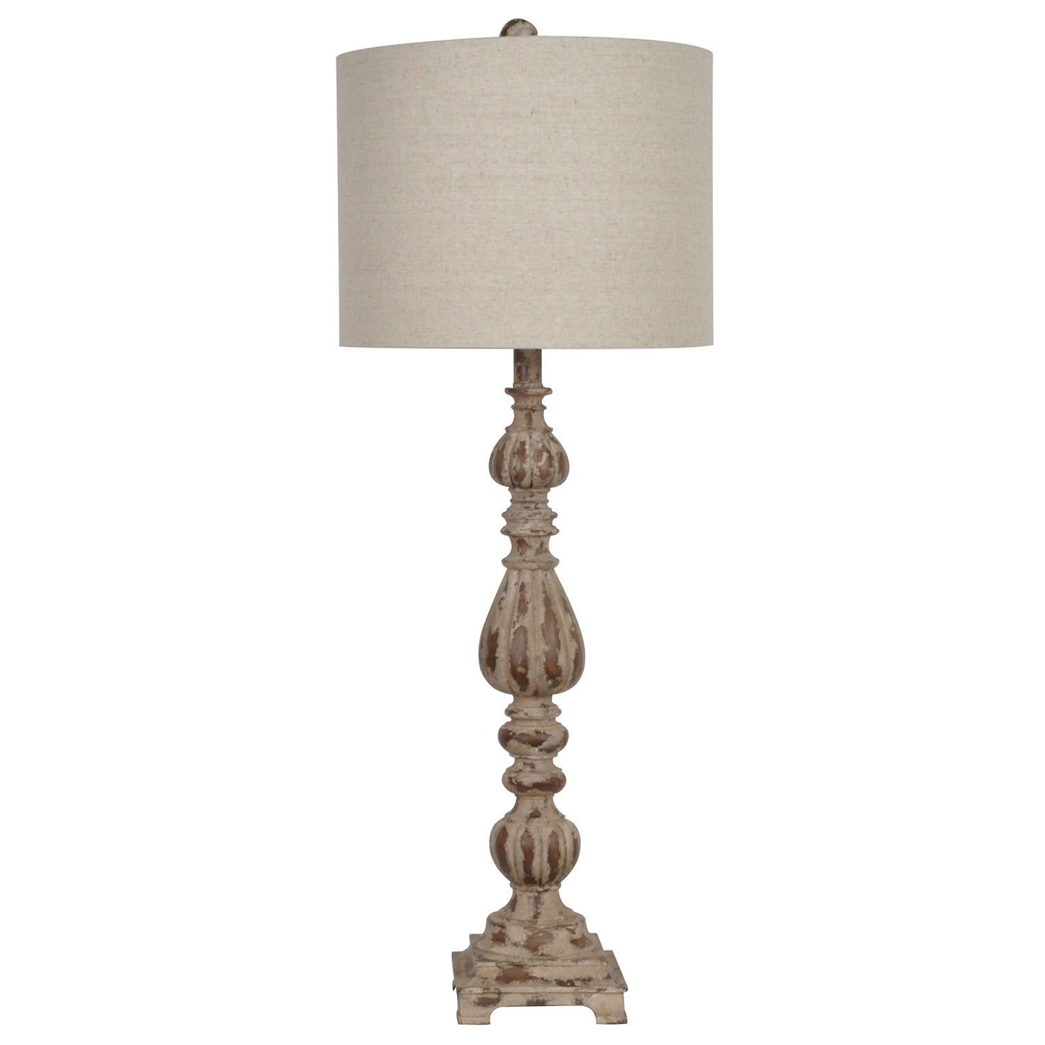 Slender Avian 35 Inch Table Lamp Rustic Wood And White Wash