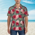 thumbnail image 4 of Lsque Rose Flowers pattern Hawaiian Shirt for Men, Unisex Summer Beach Casual Short Sleeve Button Down Shirts-XX-Large, 4 of 9