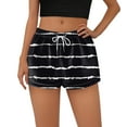 thumbnail image 3 of Women's Fleece Plaid Print Pajama Shorts - Fashionable Loose-Fit Casual Sleepwear, Black Size L, 3 of 5