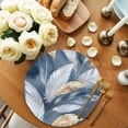 thumbnail image 2 of Round Placemats Abstract White Feathers 15 inch Set of 6 Table Mats for Dining Table Blue Modern Art Heat Resistant Non-Slip Kitchen & Home Decorative Place Mat Set, 2 of 8