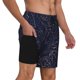 thumbnail image 2 of Balery Navy Dark Blue Bañador para hombre, shorts de playa de secado rápido con entrepierna y forro de compresión-Medium, 2 of 6