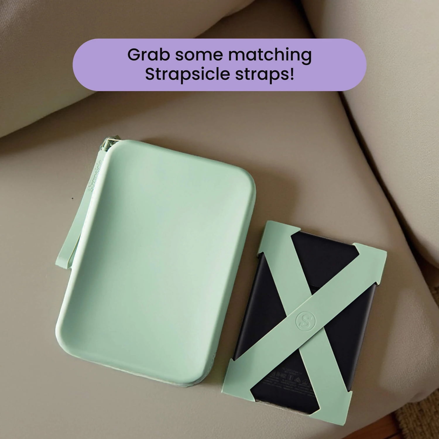 Strapsicle Clutch Sleeve for Select Kindle and Kobo E-readers, Sage Green