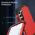 thumbnail image 6 of Dteck Case for Galaxy S23,Drop Protection Rugged Shockproof Rubber Military Protective Bumper Hard Cover Armor Heavy Duty for Samsung Galaxy S23, Red, 6 of 7