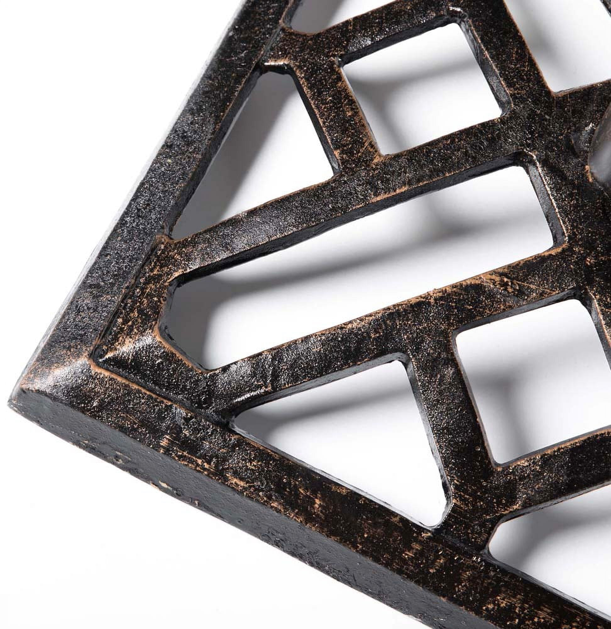 Gardenised QI003816 17.25 x 13 in. Square Cast Iron Umbrella Base Stand, Bronze