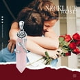 thumbnail image 3 of Cuoka Natural Rock Rose Quartz Crystal Necklace 925 Sterling Silver Pink Pendant Necklaces 18K White Gold Plated Healing Mineral Stone Jewelry Birthday Xmas Gift for Women Mom Wife, 3 of 8