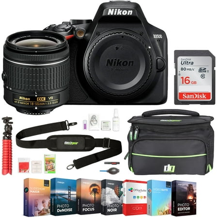 Nikon D3500 24.2MP DSLR Camera with NIKKOR 18-55mm f/3.5-5.6G VR + 16GB (Top 10 Best Nikon Cameras)