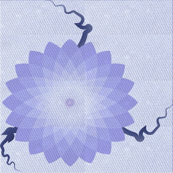 Ahgly Company Machine Washable Indoor Square Transitional Heavenly Blue Area Rugs, 4' Square