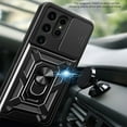 thumbnail image 3 of Case for Samsung Galaxy S24 Ultra, Galaxy S24 Ultra Phone Case with Slide Camera Cover, Kickstand Heavy Duty Rugged Shockproof Protective Case Cover for Samssung S24 Ultra, Black, 3 of 9
