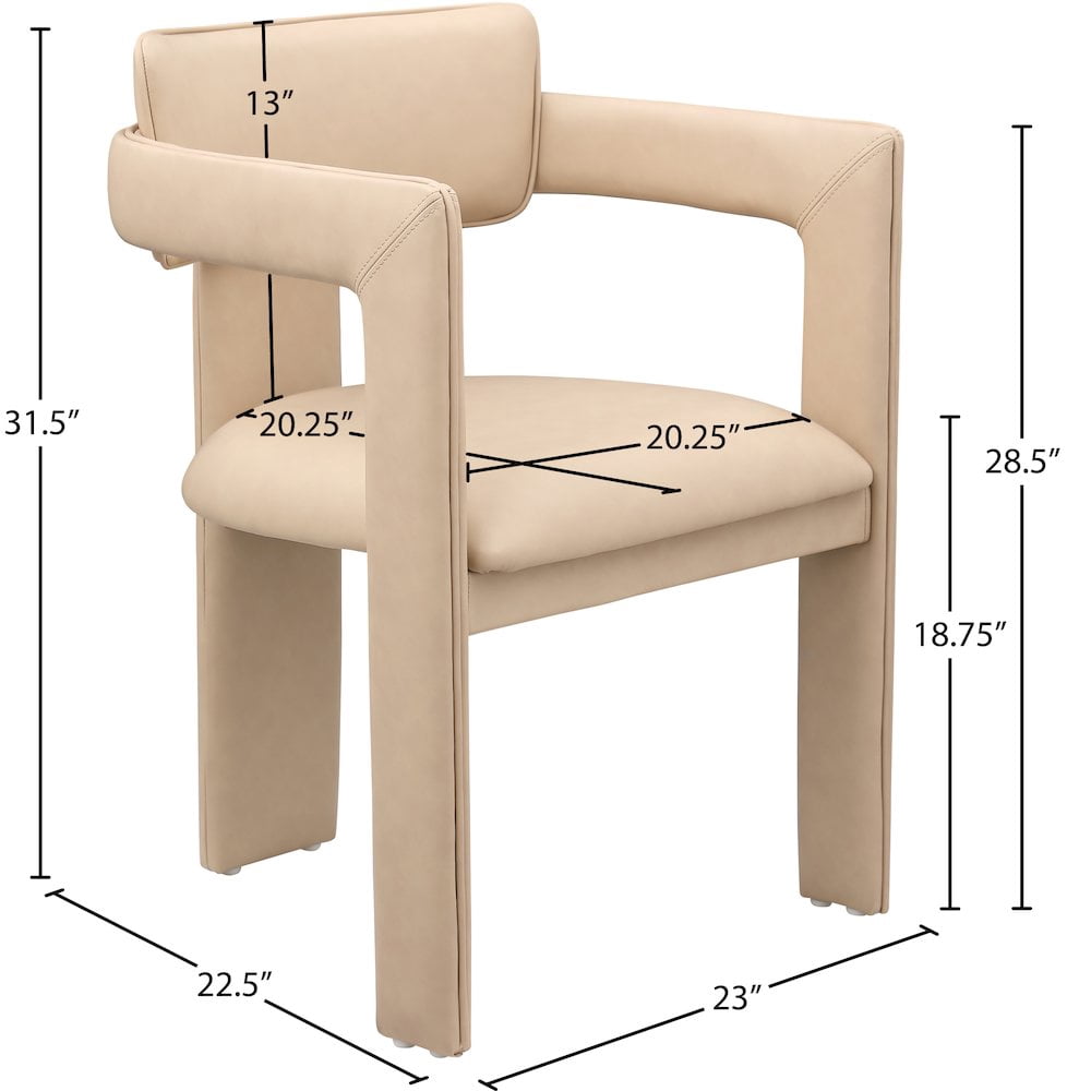 Meridian Furniture Brenda Tan Vegan Leather Dining Chair (Set of 2)