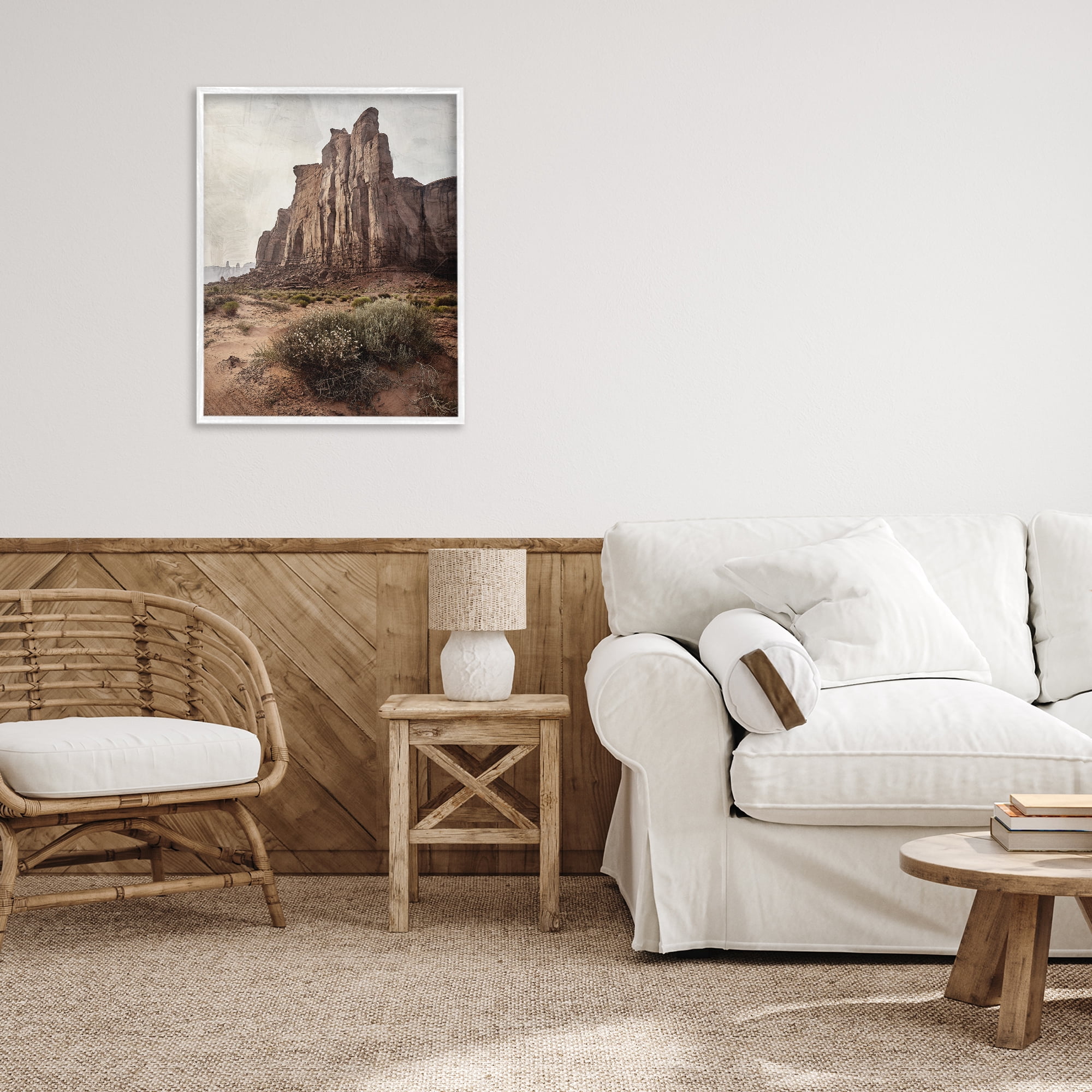 Stupell Industries Desolate Rock View White Framed Giclee Art, design by Kim Allen