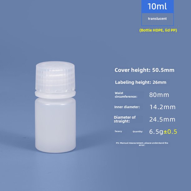 Botella de boca ancha sellada de 5ML-1L, transparente, marrón, resistente a altas temperaturas, a prueba de luz, botella de plástico PP de grado alimenticio para productos químicos