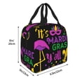 thumbnail image 2 of Disketp Mardi Gras with Flamingo Lunch Bag for Women Men, Leakproof Thermal Cooler Sack Food Handbags Case High Capacity forTravel Work School Picnic, 2 of 5
