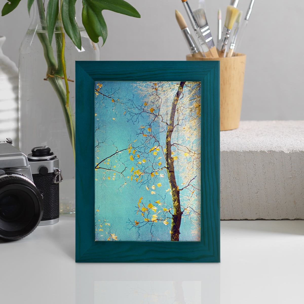 Autumn Tapestry III -Framed Print w/glass-Ocean Blue