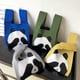 thumbnail image 3 of Lindo bolso de mano de panda para mujer, bolso de mano de lana de punto, estilo cubo, bolso de mano informal, bolso tipo lonchera, 3 of 5