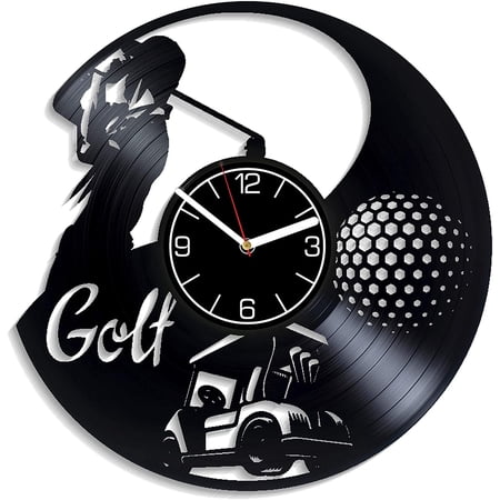 Amblelife Golf Wall Clock Modern Sport Gift Golf Vinyl Record Wall Clock Golf Club Wall Art Golf Home Decor 12 inch Wall Clock Golf Vinyl Clock Golf Xmas Gift for Men Golf Clock Golf Sport