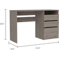 thumbnail image 7 of TUHOME Dublin Three Drawer Computer Desk Engineered Wood Desks in  Gray, 7 of 7