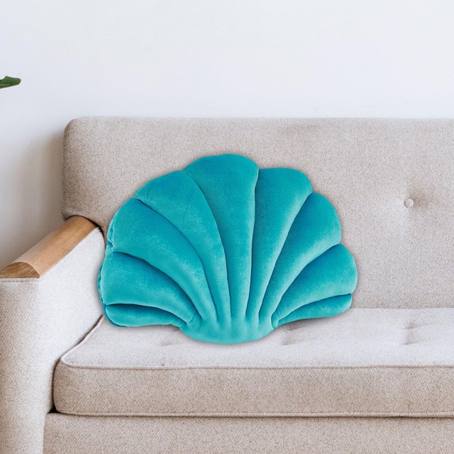 Almohada de concha de mar BLESIY decorativa encantadora para cama dormitorio Sofá verde
