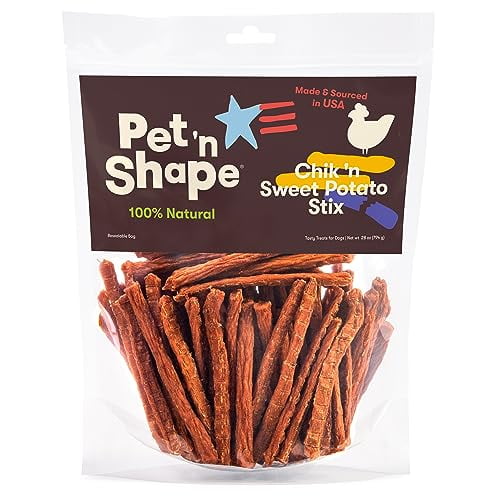 Pet 'n Shape Chik 'n Sweet Potato Stix – Made and Sourced in the USA- Natural Healthy Dog Treats, 28 Ounce