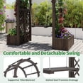 thumbnail image 3 of Garvee 62"W x 65"H Outdoor Arch Trellis, Wood Garden Arbor with Planter Boxes and Swing,Gray, 3 of 7