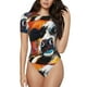 thumbnail image 1 of Balery Cow Body de cuello redondo de manga corta para mujer Tops de manga corta Tops básicos-Large, 1 of 7