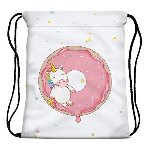 Drawstring Backpack Cute Forest Animals Collection Stylish and Elegant Cartoon Childi Laundry Bag Gym Yoga Bag 