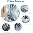 thumbnail image 4 of Blue Marble Shower Curtain Abstract Black Gray Bathroom Stall RV Decor Minimalist Granada Flowers Leaves Waterproof Fabric Room Partition Hotel Bathtub Shower Curtains with Hooks 84x72inches, 4 of 6