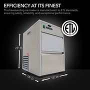 Whynter FIM-450HA Freestanding Ice Maker, 45 lb Daily Ice Production, Compact Stainless Steel Ice Machine for Home, Office & Bar