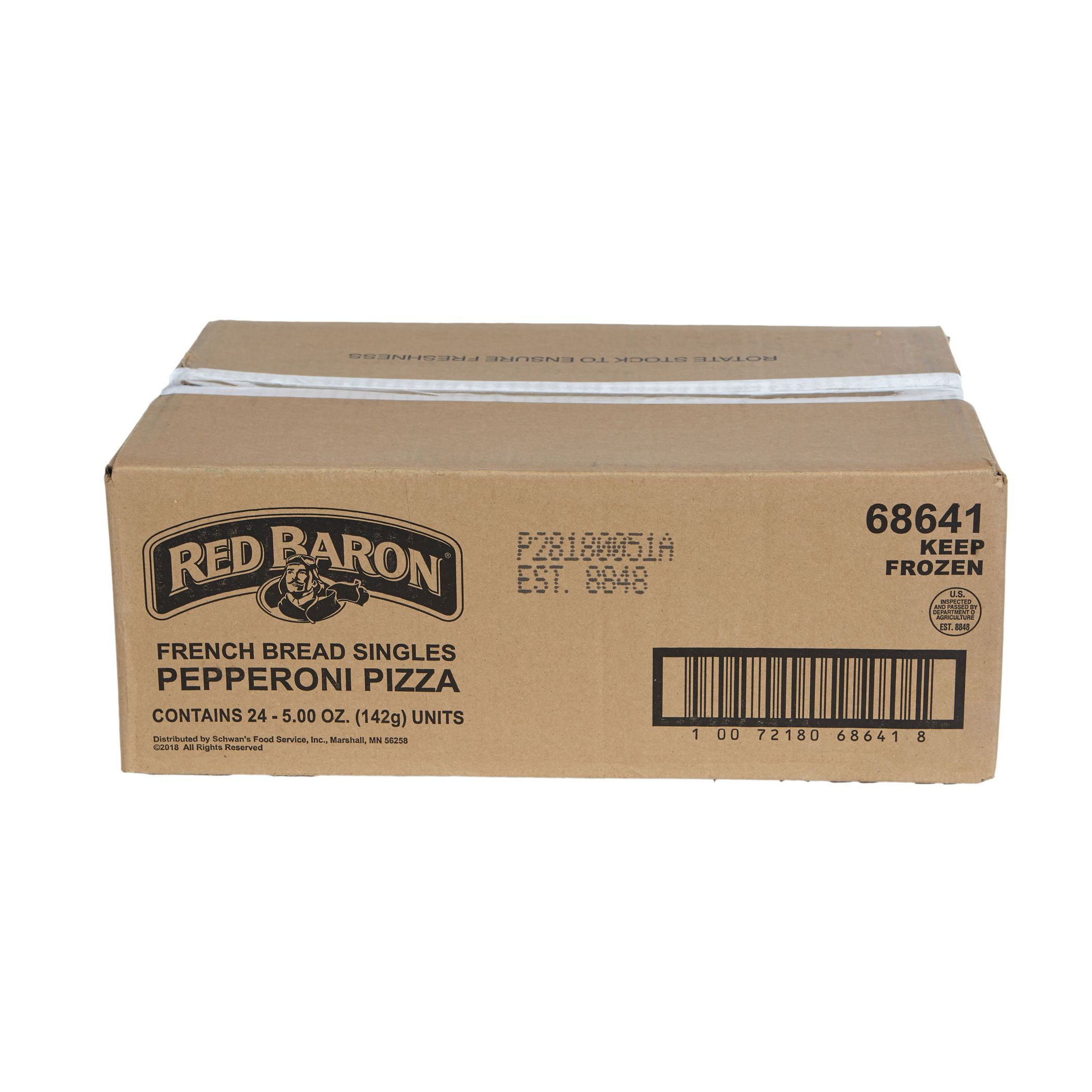 Red Baron Singles French Bread Pepperoni Pizza, 5 Ounce - 24 per case.