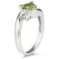 thumbnail image 2 of SZUL Women's Trillion Cut Peridot and Diamond Ring in 14K White Gold, 2 of 5
