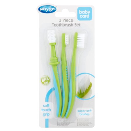 Playgro Baby Care Toothbrush Set, 3 count