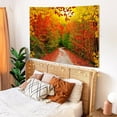 thumbnail image 5 of Autumn Forest Tapestry Nature Fall Tree Thanksgiving Tapestry for Bedroom Aesthetic Autumn Path Yellow Red Fallen Leaves Landscape Tapestries Wall Hanging for Living Room Dorm 60 x 40 Inch, 5 of 6