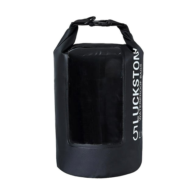 Bolsa de almacenamiento impermeable de 5 l, bolsa enrollable con correa y ventana transparente Negro Cola Bolsa seca impermeable