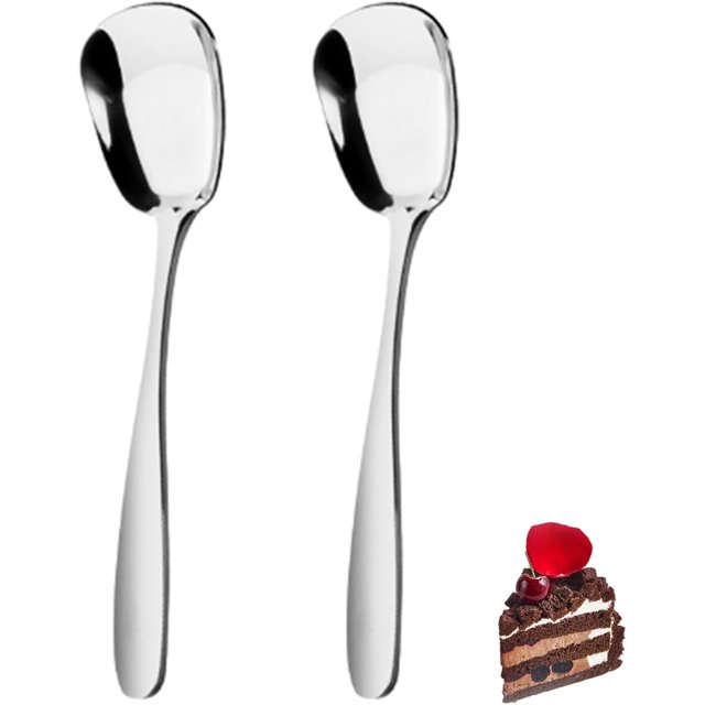 Cucharas de acero inoxidable con cabeza cuadrada, Cucharas de acero inoxidable con cabeza cuadrada para aritmética, Cucharas para servir de acero inoxidable con cabeza cuadrada, Cucharas medidoras de