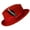 Red, variant on Different Touch Men Women Crushable Wool Felt Pork Pie Fedora Hats with Feather