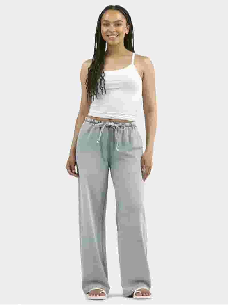 【BAON】Rotier Non Fade Side Button Roll-Up Wide Pants No Boundaries Mini-Waistband Wide Leg Pants, 30” Inseam