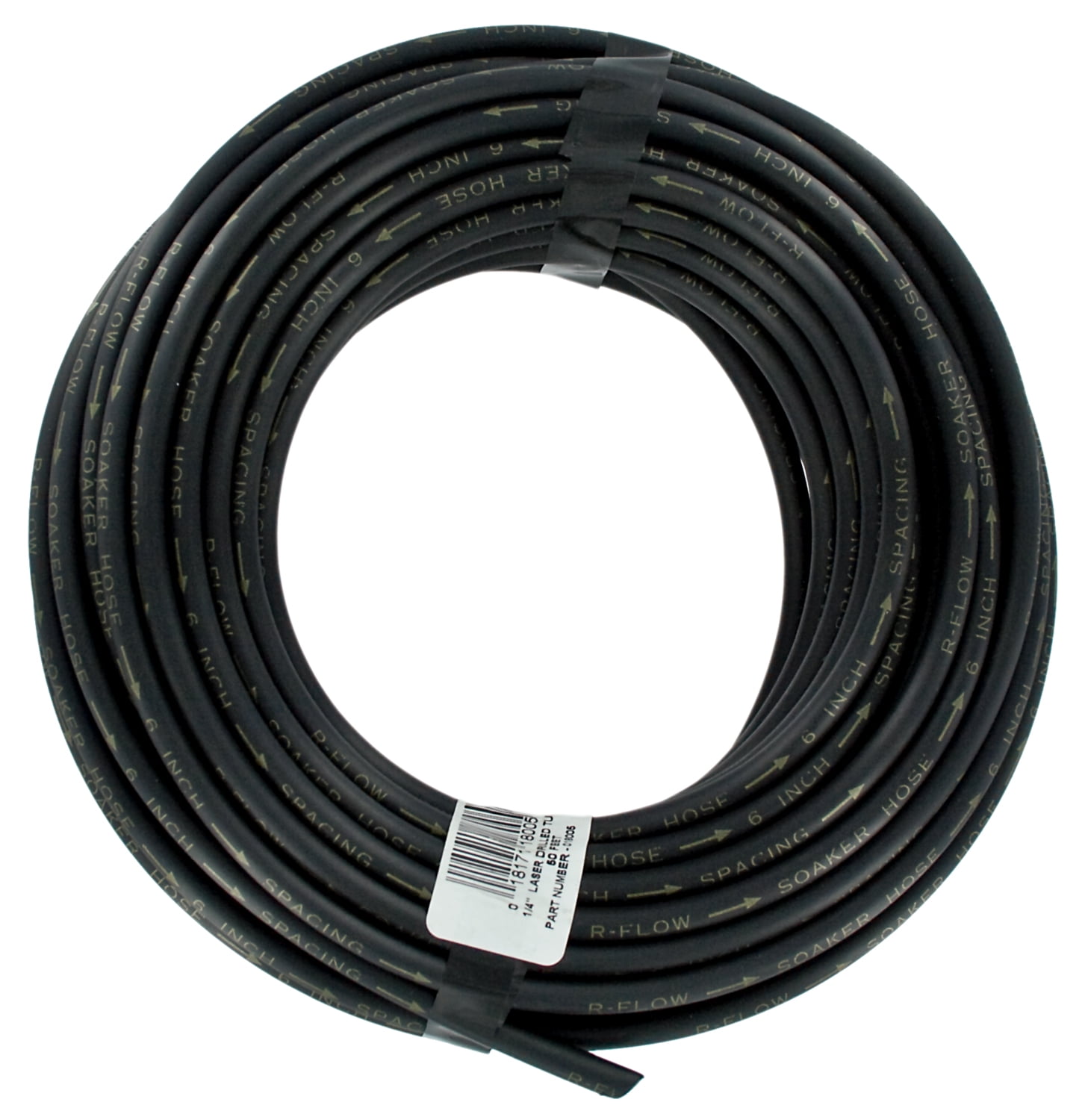 Rain Drip 018005P 1/4" X 50' Black Laser Drilled Soaker Hose Tubing