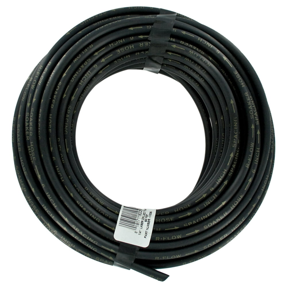 Rain Drip 018005P 1/4" X 50' Black Laser Drilled Soaker Hose Tubing