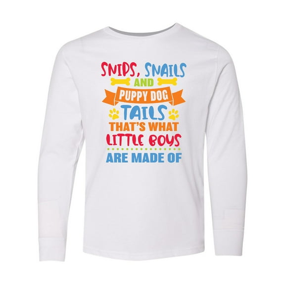 Inktastic Snips Snails and Puppy Dog Tails That's What Little Boys Long Sleeve Youth T-Shirt