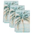 thumbnail image 2 of Teal Grey Palm Trees Kitchen Towels Set of 3, Tropical Turquoise Summer Coastal Absorbent Dish Towels for Kitchen, Microfiber Hand Towel, Quick Drying Tea Towel for Cleaning Decorative Dishcloths, 2 of 7