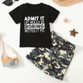 thumbnail image 1 of Little Boy Clothes Set Toddler Boy Outfit Boys Short Sleeved Shorts Two Piece Suit Comfortable Breathable Fashionable Children Suit Toddler Boy Short Set, 1 of 6