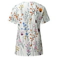 thumbnail image 5 of Fshinging T-Shirts For Women Full Floral Print Short Sleeve Crew Neck Summer Vintage Graphic Casual Tee Blouse, 5 of 5