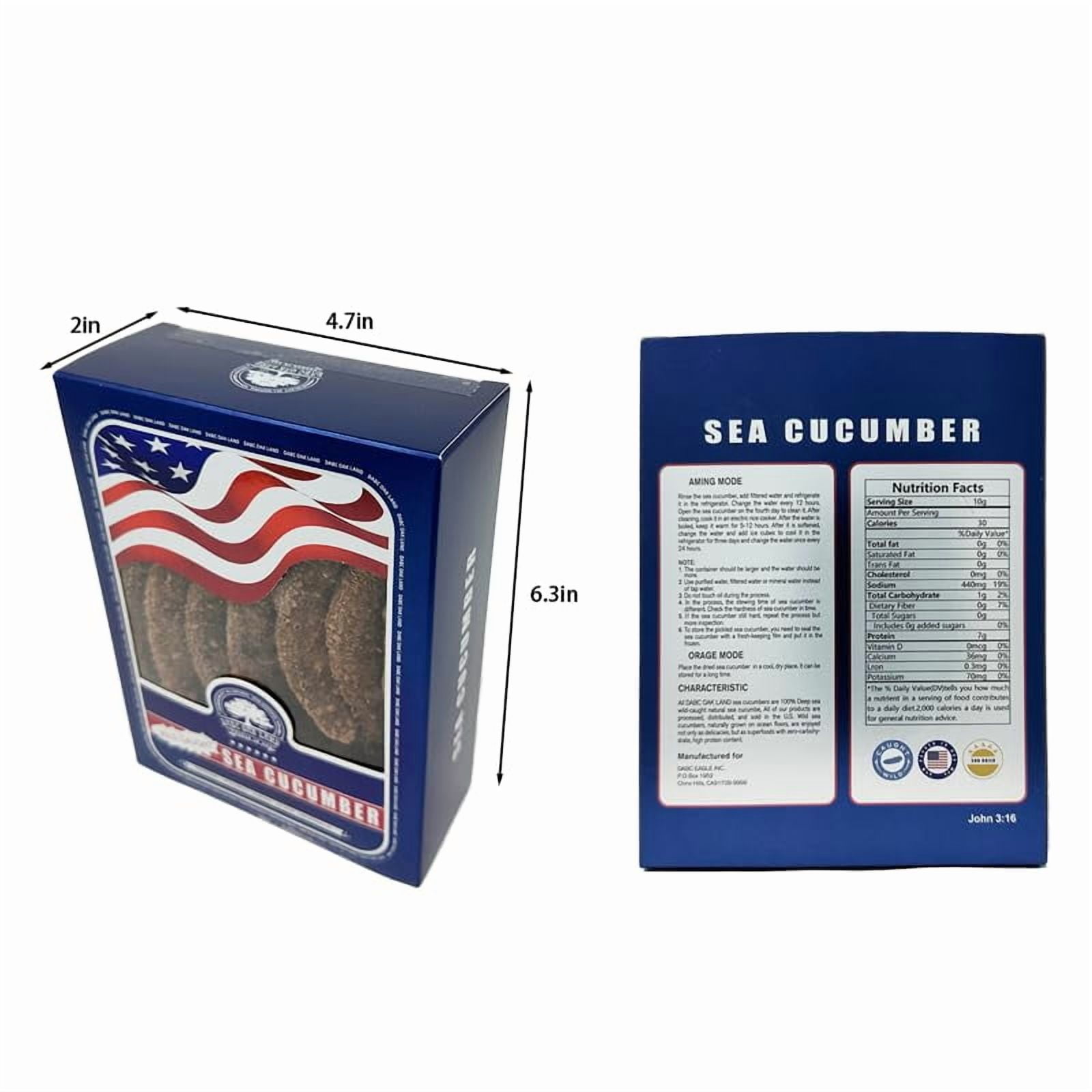Atlantic Black Pin Sea Cucumber Wild Caught Dried Sea Cucumber 30-40pcs 7-9 Large 8oz box